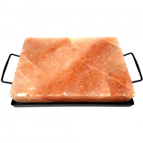 Rectangular Cooking Slab with Stainless Steel Tray 2x8x12"