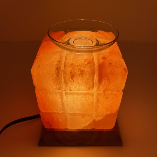 Lined Square Shape Lamp with Glass Plate