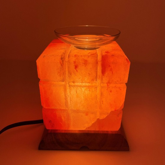 Lined Square Shape Lamp with Glass Plate