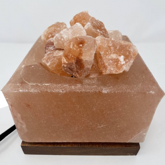 Square Fire Bowl With Chunks of Salt