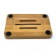 Natural Bamboo Wood Soap Dish With Non-Slip Mats